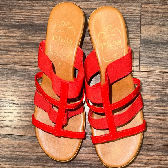 Italian Shoemakers Wedge Sandals Size 8 - Picture 1 of 4
